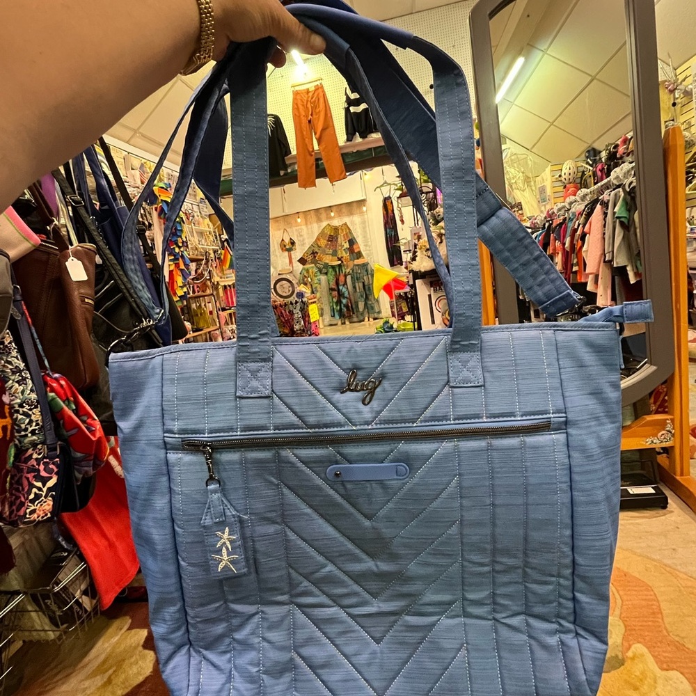NWOT lug RFID Quilted Tote Bag in Blue